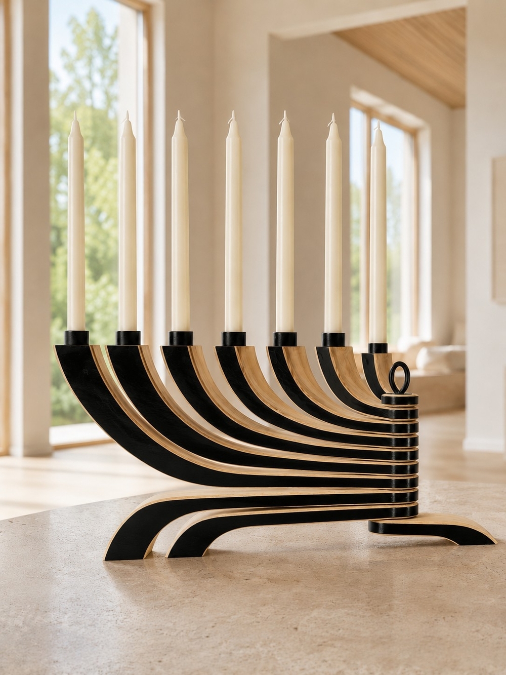Design House Stockholm Nordic Light 7 Arm Candelabra Jonas Grundell Black